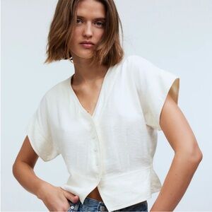 Madewell Ivory Button-up Top - Small